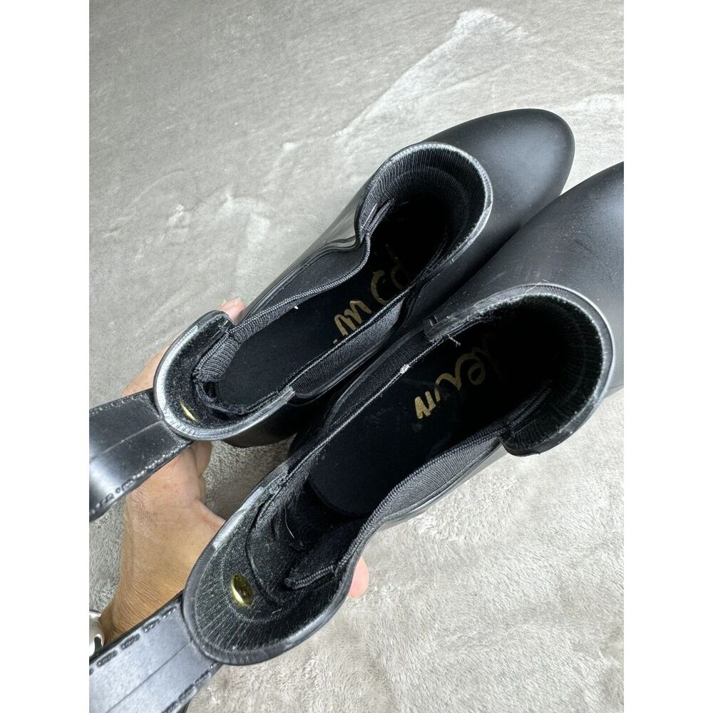 Sam Edelman Tinsley Rain Boots Womens US 7 Black Rubber Outdoor Pull on cropped - Picture 7 of 8